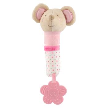 TEDDIES Pískátko myš plyš ružové 23 cm