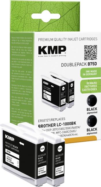 KMP Ink cartridge náhradný Brother LC1000BK kompatibilná Dual čierna, čierna B75D 1035,4021