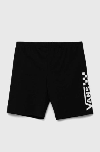 Detské krátke nohavice Vans CHALKBOARD LEGGING SHOR BLACK čierna farba, s potlačou