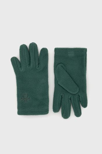 Detské rukavice United Colors of Benetton zelená farba