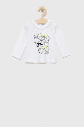 Tričko s dlhým rukávom pre bábätká Birba&Trybeyond biela farba,
