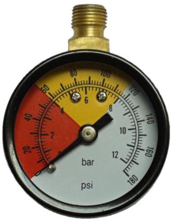 Aerotec manometer 9415269  Pripojenie (manometer): zadná strana  Vonkajší závit 1/4" 1 ks