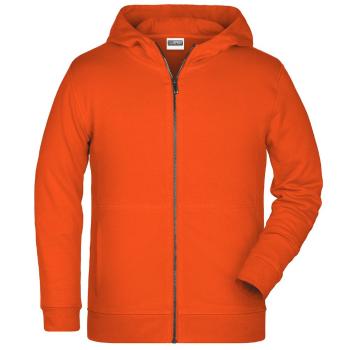 James & Nicholson Detská mikina na zips z biobavlny 8026k - Oranžová | XL