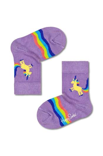 Detské ponožky Happy Socks Kids Rainbow Tail fialová farba