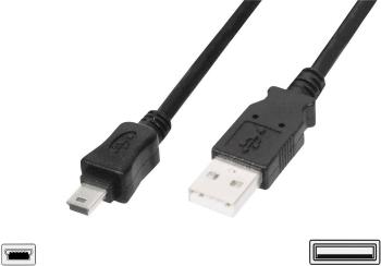 Digitus #####USB-Kabel USB 2.0 #####USB-A Stecker, #####USB-Mini-B Stecker 1.00 m čierna guľatý, dvojžilový tienený