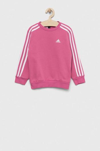 Detská mikina adidas LK 3S FL fialová farba, jednofarebná