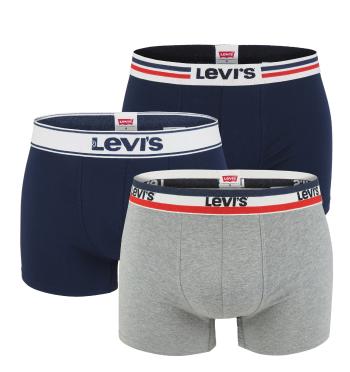 LEVI`S -  boxerky 3PACK Levi`s iconic navy & mid gray v darčekovom balení-XL (95 - 105 cm)