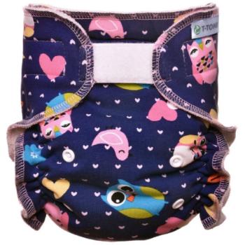 T-TOMI Pant Diaper Changing Set Velcro prateľná nohavičková plienka s vkladacou plienkou na suchý zips Owls 3 - 15 kg 1 ks