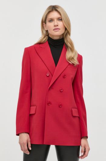 Sako s prímesou vlny Red Valentino červená farba, dvojradové, jednofarebné
