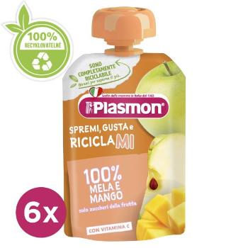 6x PLASMON Kapsička bezlepková ovocná jablko a mango 100 g, 7m+