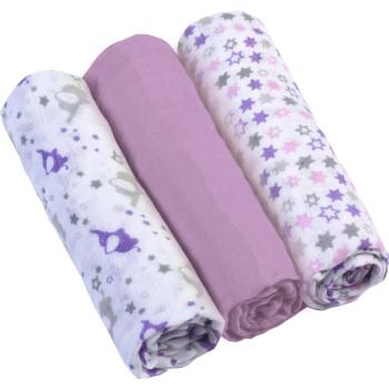BabyOno Diaper Super Soft látkové plienky Violet 70 × 70 cm 3 ks