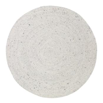 Biely ručne vyrobený koberec zo zmesi vlny a bavlny Nattiot Neethu, ø 110 cm
