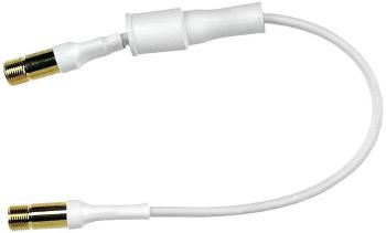 Axing SAT prepojovací kábel [1x F zásuvka - 1x F zásuvka] 25.00 cm 75 dB pozlátené kontakty, priechod cez okno biela