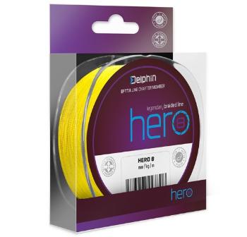 Delphin splietaná šnúra hero 8 fluo žltá 300 m - 0,35 mm 23,6 kg