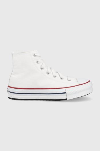 Detské tenisky Converse Chuck Taylor All Star Lift dámske, biela farba