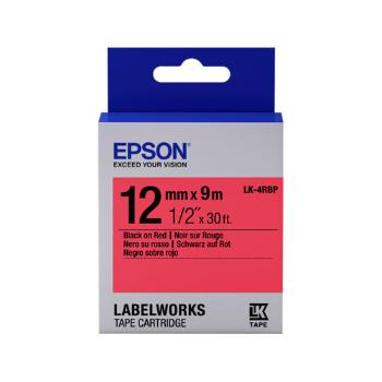 Epson LabelWorks LK-4RBP C53S654007 12mm x 9m, čierna tlač / pastelovo červený podklad, originálna páska