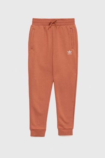 Detské tepláky adidas Originals oranžová farba, jednofarebné