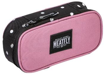 Meatfly Peračník Pencil Case Dusty Rose / Black Dots