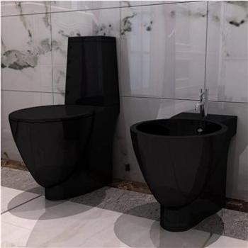 Keramické WC a bidet, čierne 270567