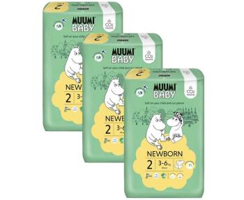 MUUMI Baby 2 Newborn 3-6 kg (174 ks), mesačné balenie eko plienok