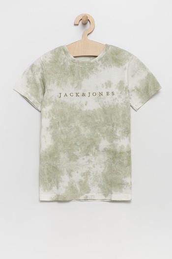Bavlnené tričko Jack & Jones zelená farba, vzorovaný