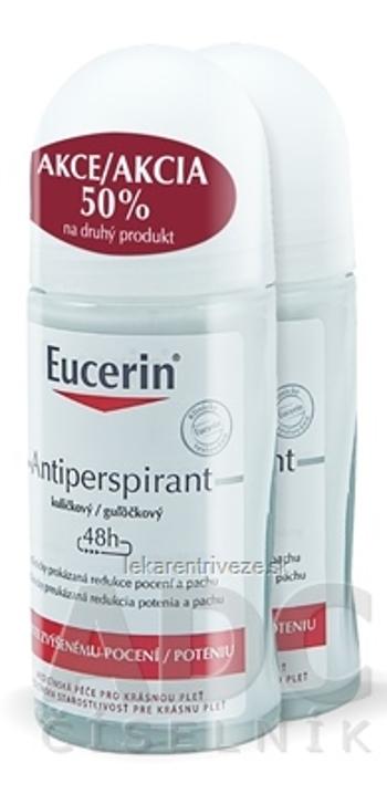 Eucerin Deo Guľôčkový antiperspirant roll on 2x50 ml (-50% na druhý produkt, akcia 2023) 1x1 set