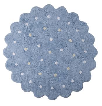Ourbaby Little biscuit rug - blue 32011-0 kruh priemer 140 cm biela modrá