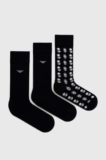 Ponožky Emporio Armani Underwear 3-pak pánske, čierna farba