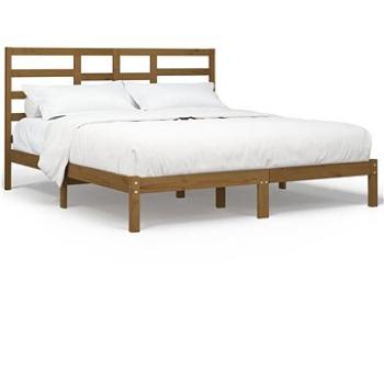 Rám postele medovo hnedý masívne drevo 200 × 200 cm, 3105818
