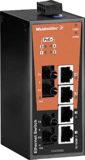 Weidmüller IE-SW-BL06T-4POE-2ST priemyselný ethernetový switch  10 / 100 MBit/s funkcia PoE