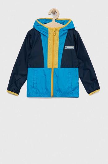 Detská bunda Columbia Back Bowl Hooded Windbreaker tmavomodrá farba