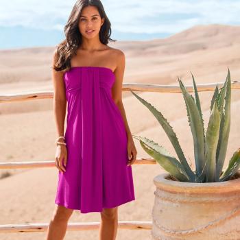 Blancheporte Šaty s odnímateľnými ramienkami, jednofarebné purpurová 50