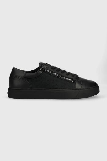 Tenisky Calvin Klein LOW TOP LACE UP W/ZIP MONO JQ čierna farba, HM0HM01013