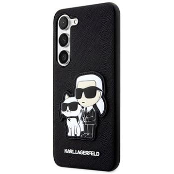 Karl Lagerfeld PU Saffiano Karl and Choupette NFT Zadný Kryt na Samsung Galaxy S23+ Black (KLHCS23MSANKCPK)