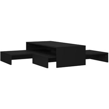 SHUMEE Súprava konferenčných stolíkov čierna 100 × 100 × 26,5 cm drevotrieska, 806796