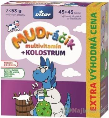 VITAR MUDráčik multivitamín + kolostrum, zmes príchutí, 90 tbl