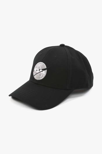 Bavlnená šiltovka Alpha Industries Nasa Cap 186903.03-black, čierna farba, s nášivkou