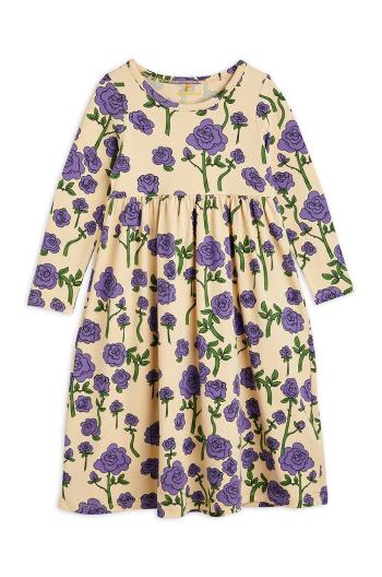 Dievčenské šaty Mini Rodini fialová farba, midi, áčkový strih