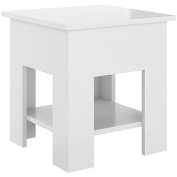 SHUMEE Konferenčný stolík biely vysoký lesk 40 × 40 × 42cm kompozitné drevo, 810277