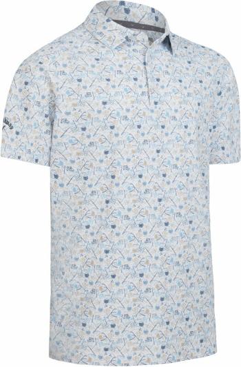 Callaway Mens Golf Novelty Print Polo Bright White L