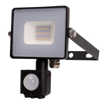 LED Solution Čierny LED reflektor 10W s pohybovým snímačom Premium Farba svetla: Teplá biela 436