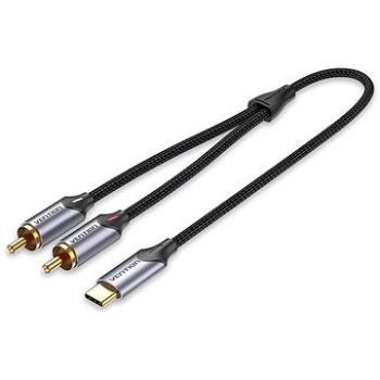 Vention USB-C Male to 2-Male RCA Cable 0,5 m Gray Aluminum Alloy Type (BGUHD)
