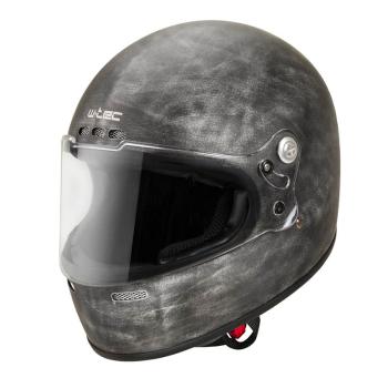 Moto prilba W-TEC Cruder Brindle Farba žíhaná strieborná, Veľkosť S (55-56)