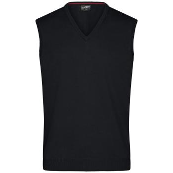 James & Nicholson Pánsky sveter bez rukávov JN657 - Čierna | XXXL