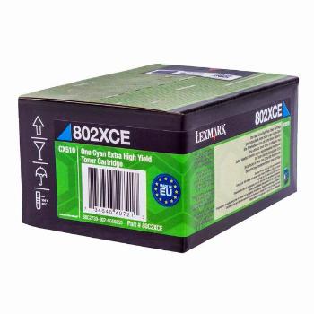 LEXMARK 80C2XCE - originálny toner, azúrový, 4000 strán