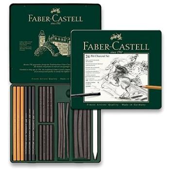 Uhlíky Faber-Castell Pitt Monochrome v plechovej krabičke, sada 24 ks (4005401129783)