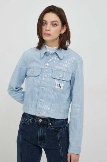 Rifľová bunda Calvin Klein Jeans dámska, prechodná, J20J222872