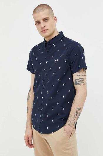 Košeľa Hollister Co. pánska, tmavomodrá farba, regular, s golierom button-down