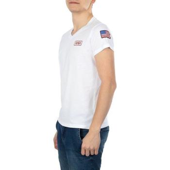 Nasa  BASIC FLAG V NECK  Tričká a polokošele Biela