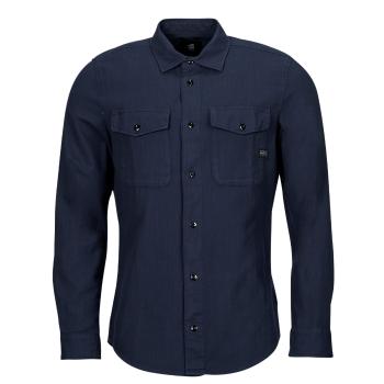 G-Star Raw  marine slim shirt l\s  Košele s dlhým rukávom Námornícka modrá